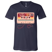 Cute Cassette Tape Limited Edition Vintage 1933 90 Years Of Being Awesome V-Neck T-Shirt