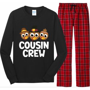 Cousin Crew Turkey Matching Family Thanksgiving Pjs Pajamas Gift Long Sleeve Pajama Set