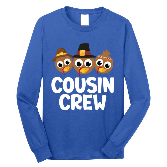 Cousin Crew Turkey Matching Family Thanksgiving Pjs Pajamas Gift Long Sleeve Shirt