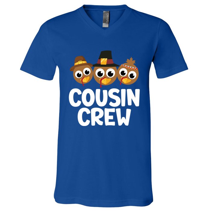 Cousin Crew Turkey Matching Family Thanksgiving Pjs Pajamas Gift V-Neck T-Shirt