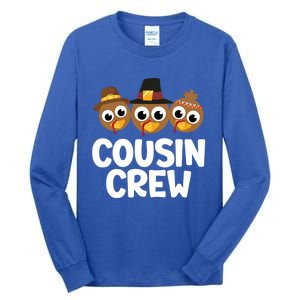 Cousin Crew Turkey Matching Family Thanksgiving Pjs Pajamas Gift Tall Long Sleeve T-Shirt