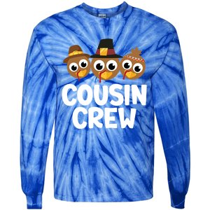 Cousin Crew Turkey Matching Family Thanksgiving Pjs Pajamas Gift Tie-Dye Long Sleeve Shirt