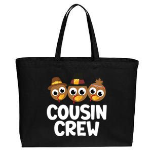 Cousin Crew Turkey Matching Family Thanksgiving Pjs Pajamas Gift Cotton Canvas Jumbo Tote