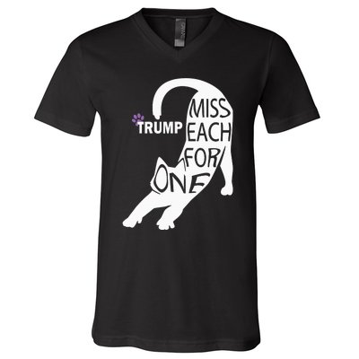 Cat Cute Trump One For Each V-Neck T-Shirt