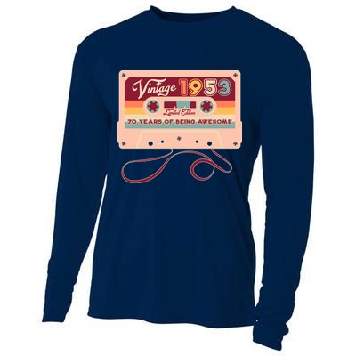 Cute Cassette Tape Limited Edition Vintage 1953 70 Years Of Being Awesome Cooling Performance Long Sleeve Crew
