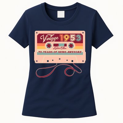 Cute Cassette Tape Limited Edition Vintage 1953 70 Years Of Being Awesome Womens T-Shirt