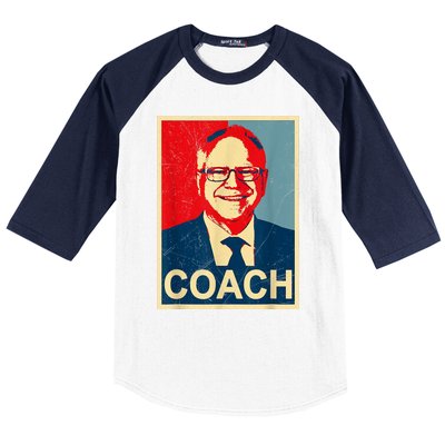 Coach! Coach Tim Walz Tribute Harris Walz Election 2024 Baseball Sleeve Shirt