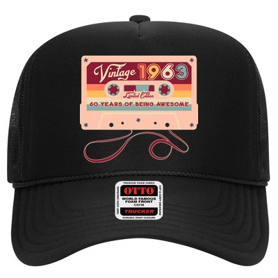 Cute Cassette Tape Limited Edition Vintage 1963 60 Years Of Being Awesome Trucker Hat