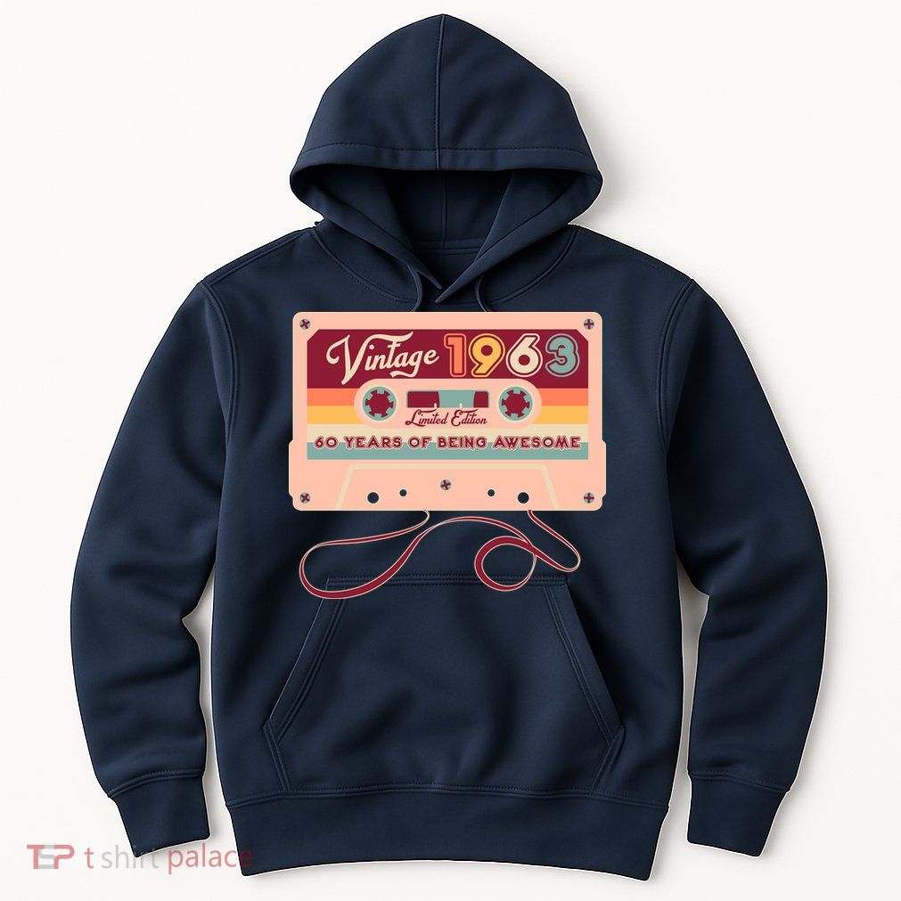 Cute Cassette Tape Limited Edition Vintage 1963 60 Years Of Being Awesome Hoodie