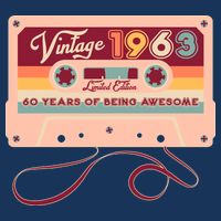 Cute Cassette Tape Limited Edition Vintage 1963 60 Years Of Being Awesome Apron