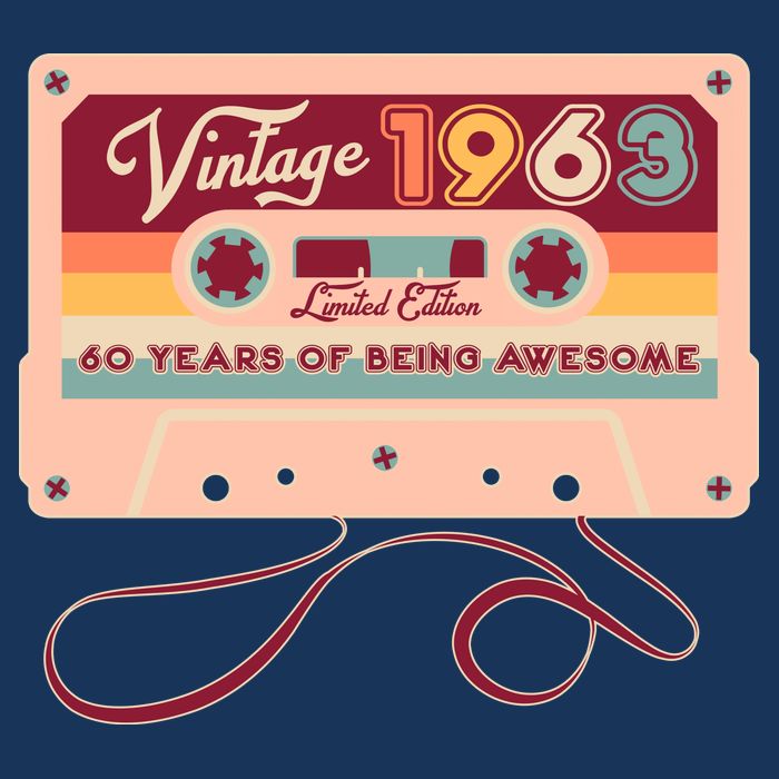 Cute Cassette Tape Limited Edition Vintage 1963 60 Years Of Being Awesome Apron