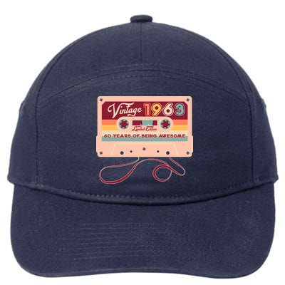 Cute Cassette Tape Limited Edition Vintage 1963 60 Years Of Being Awesome 7-Panel Snapback Hat