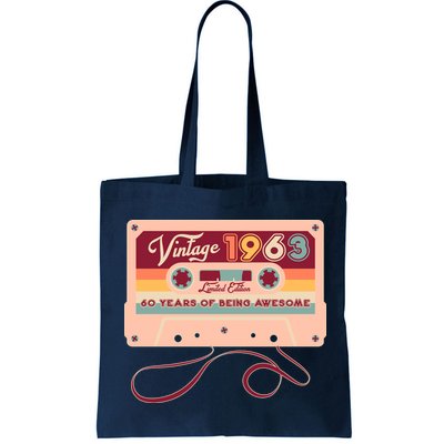 Cute Cassette Tape Limited Edition Vintage 1963 60 Years Of Being Awesome Bag