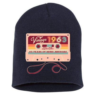 Cute Cassette Tape Limited Edition Vintage 1963 60 Years Of Being Awesome Short Acrylic Beanie