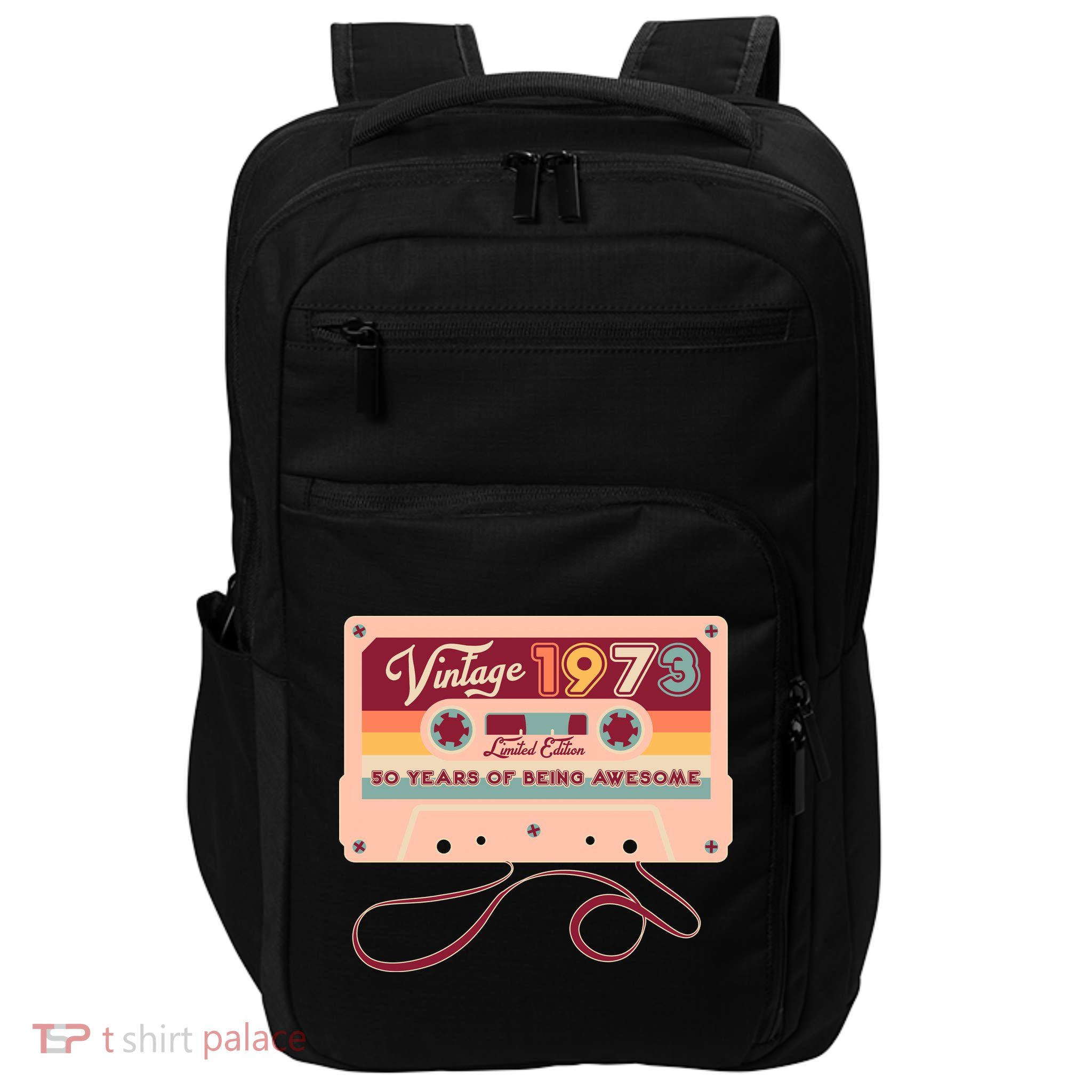 Cute Cassette Tape Limited Edition Vintage 1973 50 Years Of Being Awesome Impact Tech Backpack
