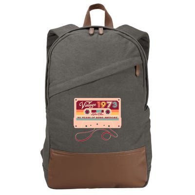 Cute Cassette Tape Limited Edition Vintage 1973 50 Years Of Being Awesome Cotton Canvas Backpack