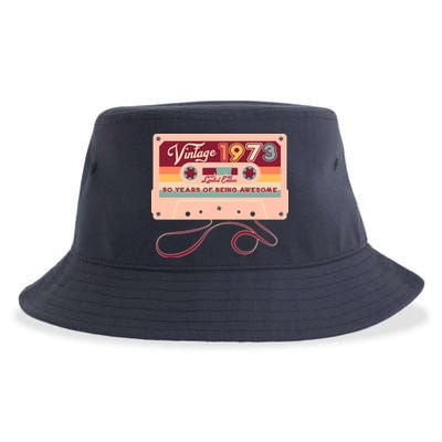 Cute Cassette Tape Limited Edition Vintage 1973 50 Years Of Being Awesome Sustainable Bucket Hat
