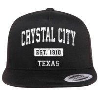 Crystal City Texas Tx Vintage Sports Established Flat Bill Trucker Hat