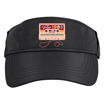 Cute Cassette Tape Limited Edition Vintage 1983 40 Years Of Being Awesome Adult Drive Performance Visor