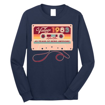 Cute Cassette Tape Limited Edition Vintage 1983 40 Years Of Being Awesome Long Sleeve Shirt