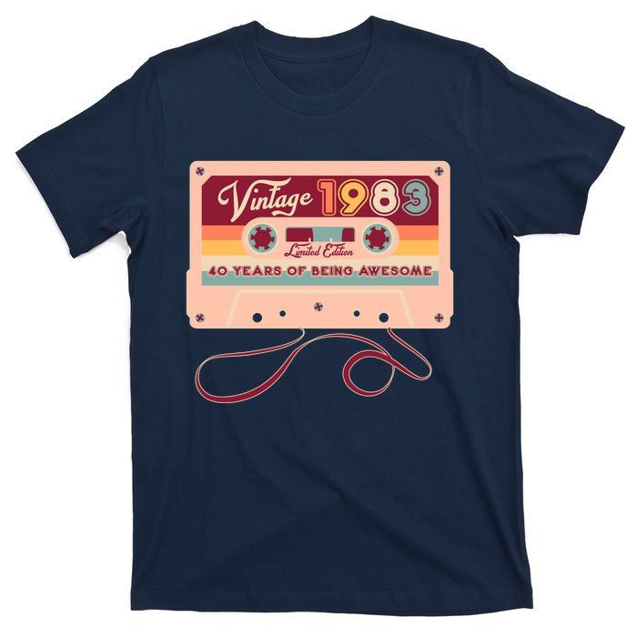 Cute Cassette Tape Limited Edition Vintage 1983 40 Years Of Being Awesome T-Shirt