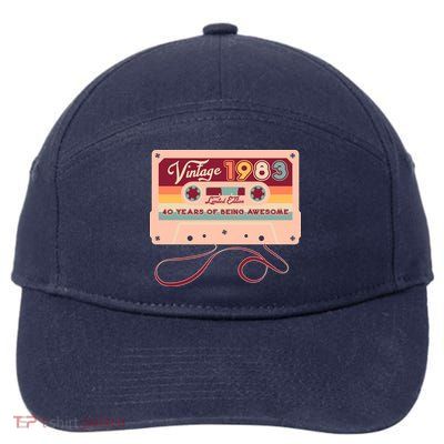 Cute Cassette Tape Limited Edition Vintage 1983 40 Years Of Being Awesome 7-Panel Snapback Hat