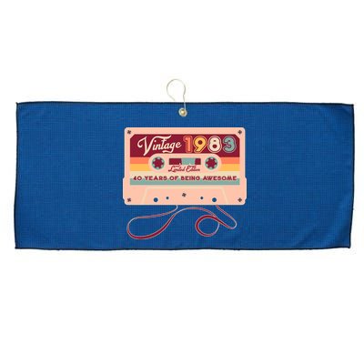 Cute Cassette Tape Limited Edition Vintage 1983 40 Years Of Being Awesome Large Microfiber Waffle Golf Towel