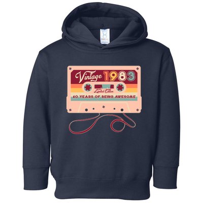 Cute Cassette Tape Limited Edition Vintage 1983 40 Years Of Being Awesome Toddler Hoodie