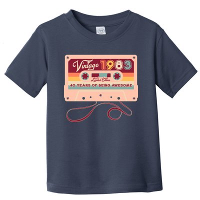 Cute Cassette Tape Limited Edition Vintage 1983 40 Years Of Being Awesome Toddler T-Shirt