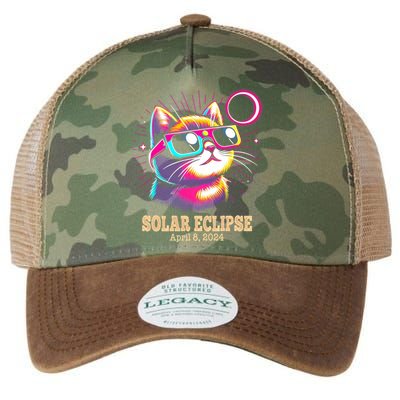 Cute Cat Total Solar Eclipse April 8 2024 Legacy Tie Dye Trucker Hat