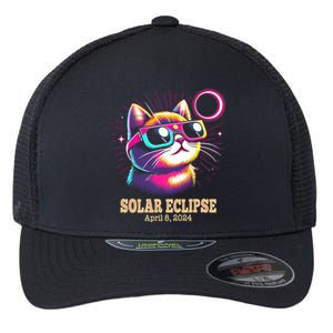 Cute Cat Total Solar Eclipse April 8 2024 Flexfit Unipanel Trucker Cap