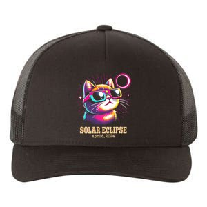 Cute Cat Total Solar Eclipse April 8 2024 Yupoong Adult 5-Panel Trucker Hat