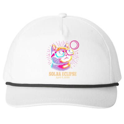 Cute Cat Total Solar Eclipse April 8 2024 Snapback Five-Panel Rope Hat