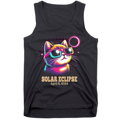 Cute Cat Total Solar Eclipse April 8 2024 Tank Top