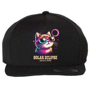 Cute Cat Total Solar Eclipse April 8 2024 Wool Snapback Cap