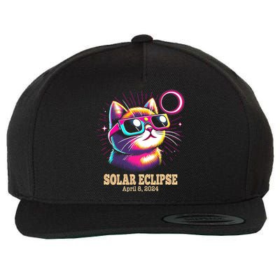 Cute Cat Total Solar Eclipse April 8 2024 Wool Snapback Cap