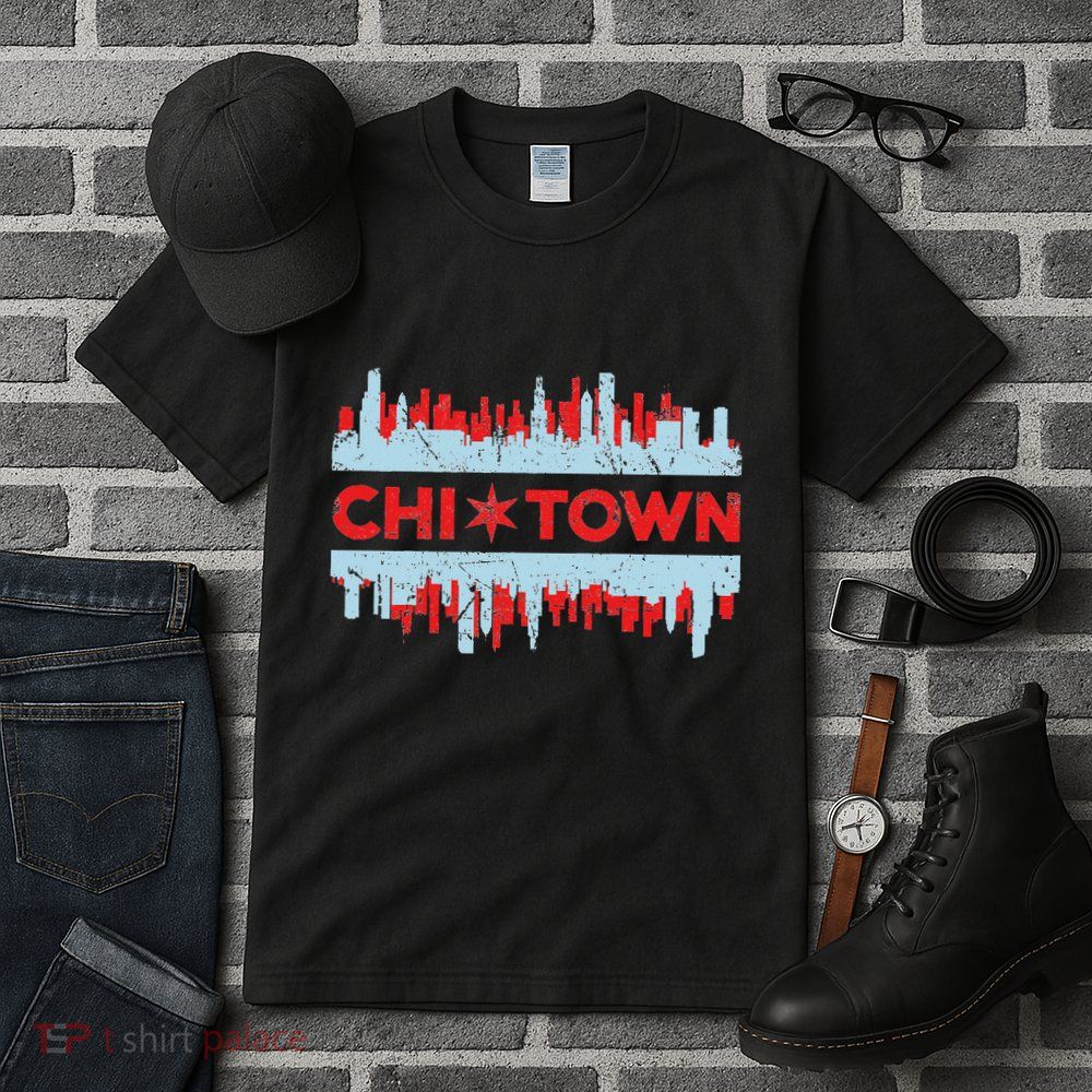 Chicago Chi Town Flag Skyline Tall T-Shirt