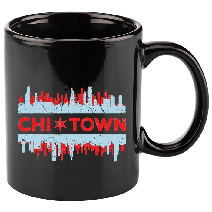 Chicago Chi Town Flag Skyline 11oz C Handle Ceramic Mug