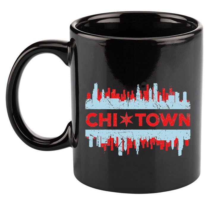 Chicago Chi Town Flag Skyline 11oz C Handle Ceramic Mug