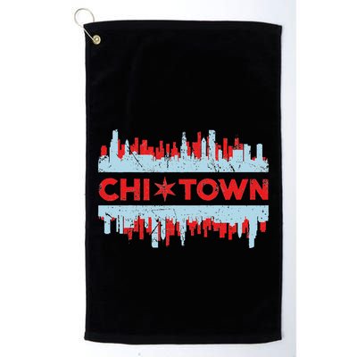 Chicago Chi Town Flag Skyline Golf Towel