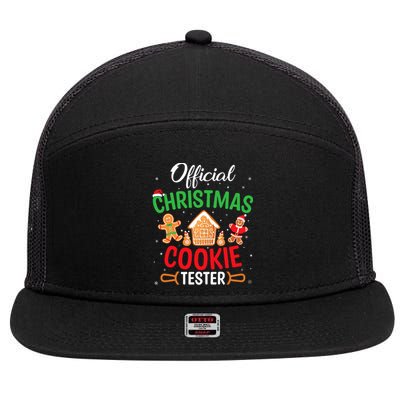 Christmas Cookie Tester Funny Xmas Baking Crew 7 Panel Mesh Trucker Snapback Hat