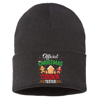 Christmas Cookie Tester Funny Xmas Baking Crew Sustainable Knit Beanie