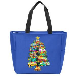 Camper Christmas Tree Design RvErs Campers Camping Funny Gift Zip Tote Bag