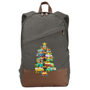 Camper Christmas Tree Design RvErs Campers Camping Funny Gift Cotton Canvas Backpack