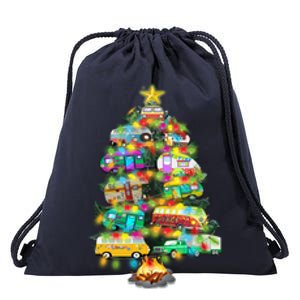 Camper Christmas Tree Design RvErs Campers Camping Funny Gift Drawstring Bag