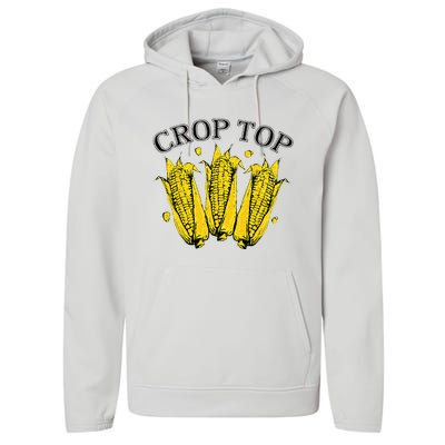 Corn Crop Top Funny Farmer Farming Corn Lover Summer Performance Fleece Hoodie