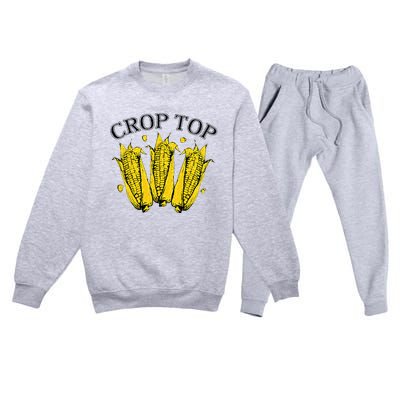 Corn Crop Top Funny Farmer Farming Corn Lover Summer Premium Crewneck Sweatsuit Set