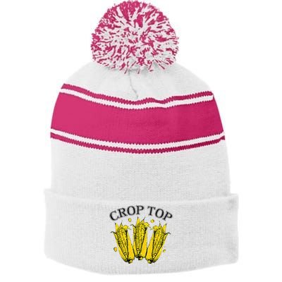 Corn Crop Top Funny Farmer Farming Corn Lover Summer Stripe Pom Pom Beanie