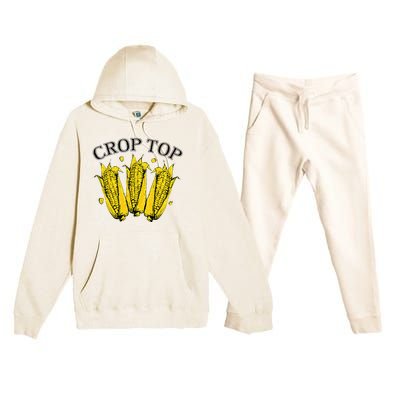 Corn Crop Top Funny Farmer Farming Corn Lover Summer Premium Hooded Sweatsuit Set