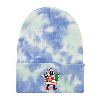 Coffee Christmas Tree Cake Out here lookin like a snack Xmas Tie Dye 12in Knit Beanie